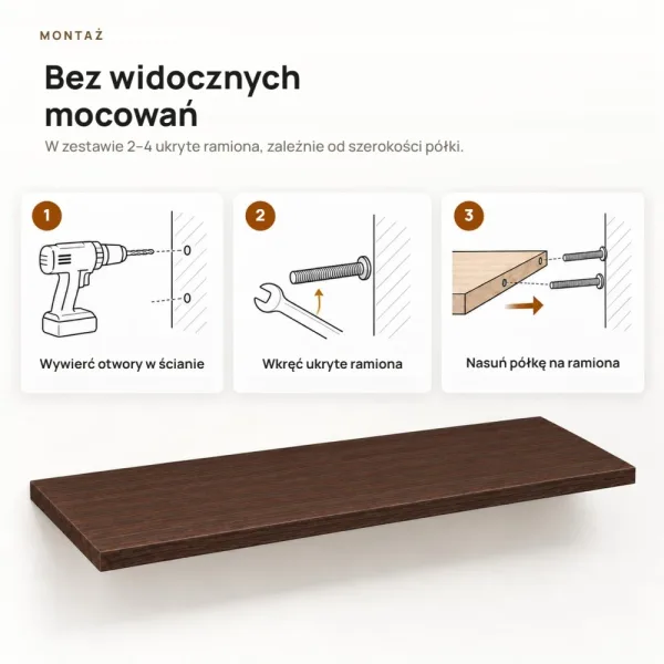 Półka wisząca - Wenge