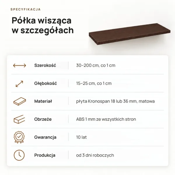 Półka wisząca - Wenge