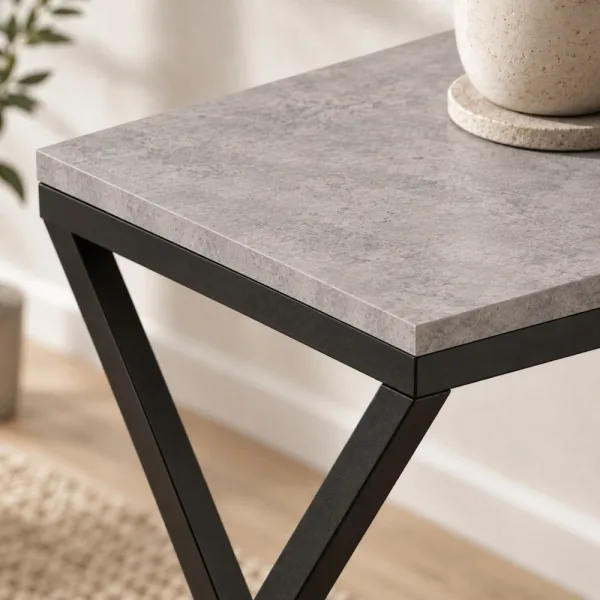 Stolik metalowy X - Beton Jasny