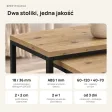 Stolik metalowy podwójny Dąb Artisan - kolekcja Metalove