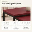 Stolik metalowy podwójny Czerwony - kolekcja Metalove