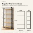 Regał Metalowy Loftowy Industrialny Dąb Artisan