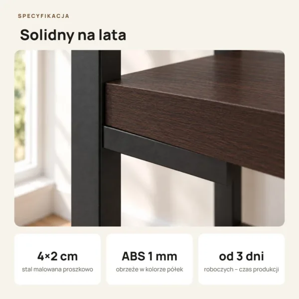 Regał Metalowy Loftowy Industrialny Wenge