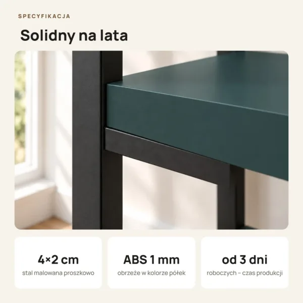 Regał Metalowy Loftowy Industrialny Zielony