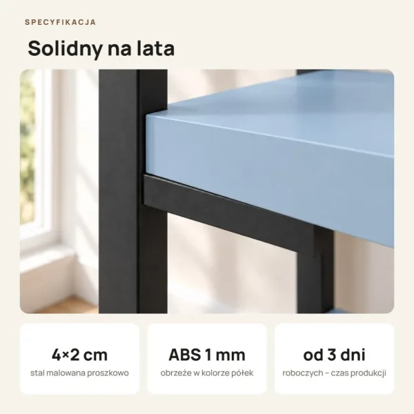 Regał Metalowy Loftowy Industrialny Niebieski