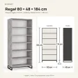 Regał metalowy podwójny beton - kolekcja Metalove