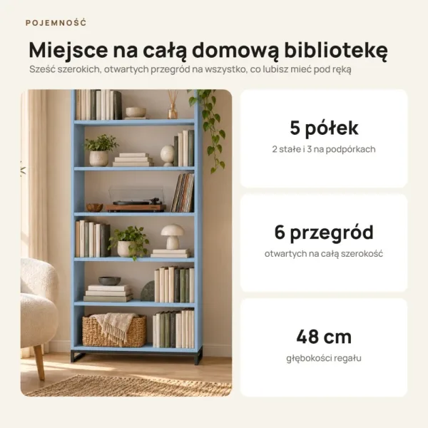 Regał metalowy podwójny niebieski - kolekcja Metalove