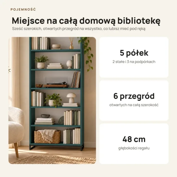 Regał metalowy podwójny zielony - kolekcja Metalove