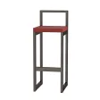 Metalowy Hoker loft z oparciem - Czerwony