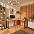 Biurko narożne loft - Dąb Złoty