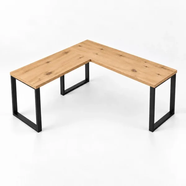 Biurko narożne loft - Dąb Artisan