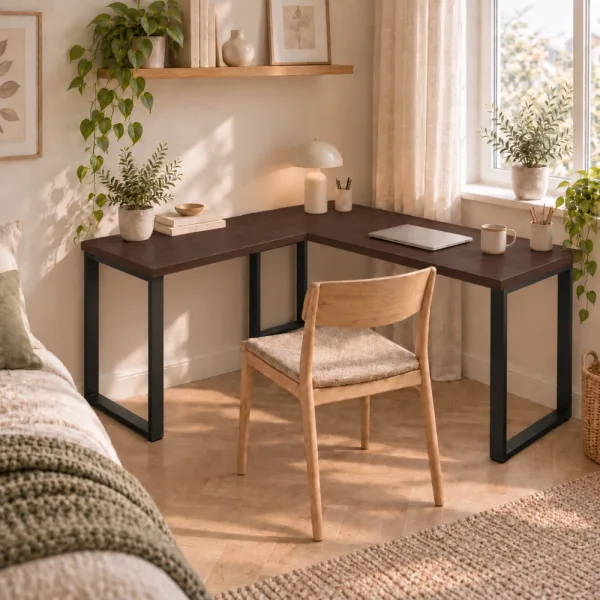 Biurko narożne loft - Wenge