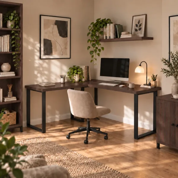 Biurko narożne loft - Wenge