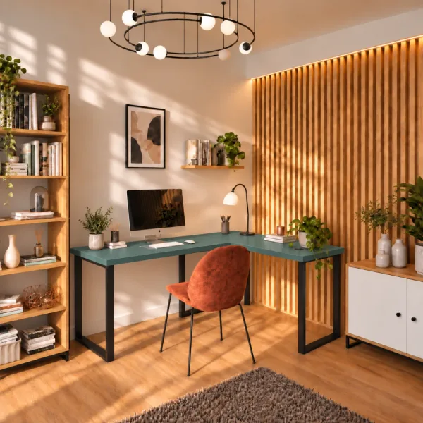 Biurko narożne loft - Zielone