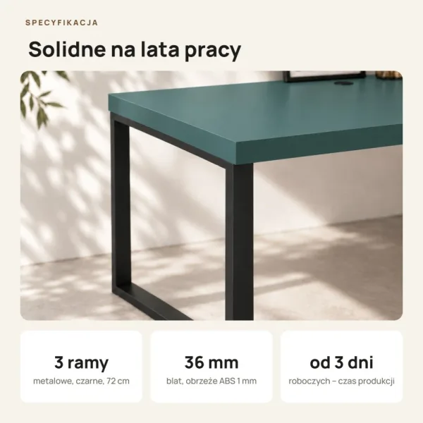 Biurko narożne loft - Zielone