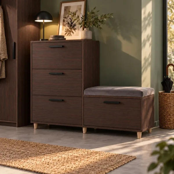 Komoda do przedpokoju z siedziskiem - Wenge