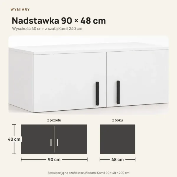 Nadstawka do szafy Kamil - Biała