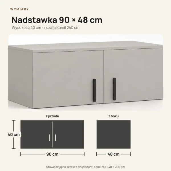 Nadstawka do szafy Kamil - Szara