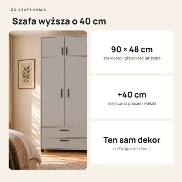 Nadstawka do szafy Kamil - Szara