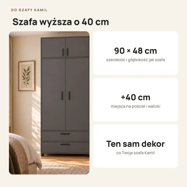 Nadstawka do szafy Kamil - Grafit