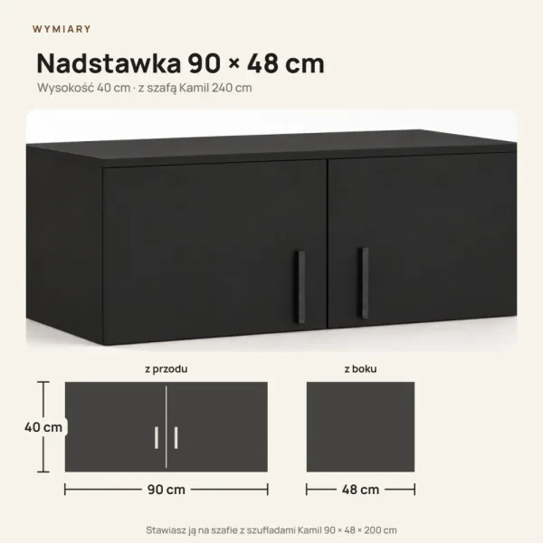 Nadstawka do szafy Kamil - Czarna