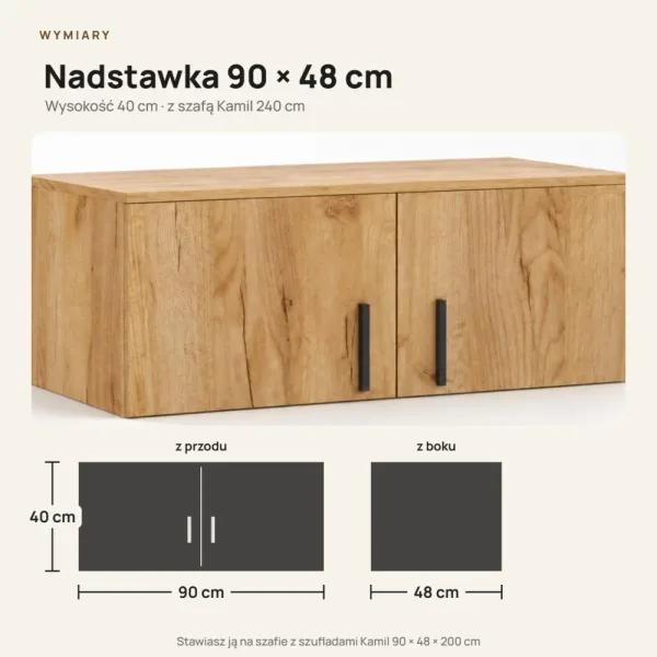 Nadstawka do szafy Kamil - Dąb Złoty
