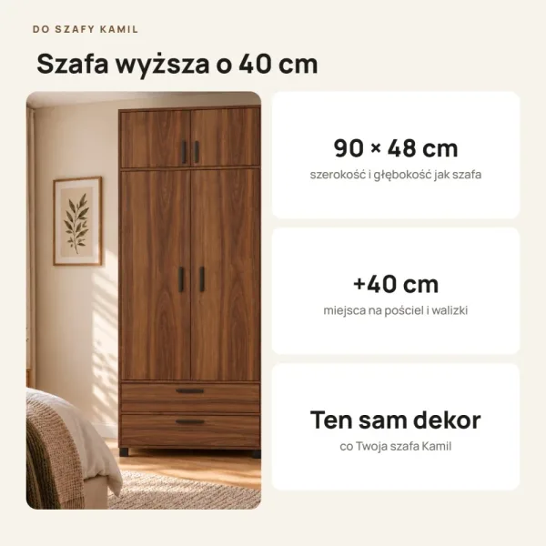 Nadstawka do szafy Kamil - Orzech