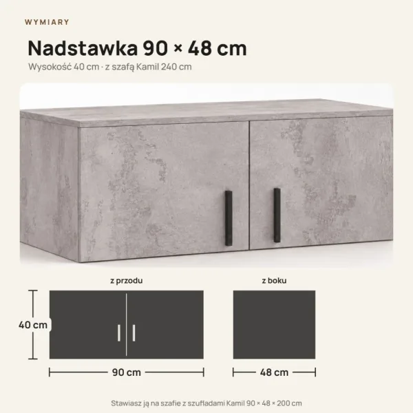 Nadstawka do szafy Kamil - Beton