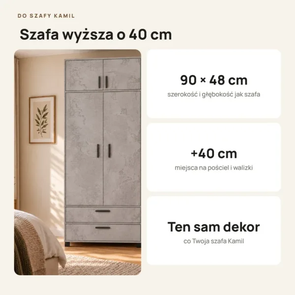Nadstawka do szafy Kamil - Beton