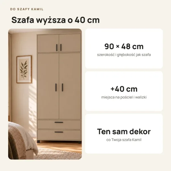 Nadstawka do szafy Kamil - Cappuccino