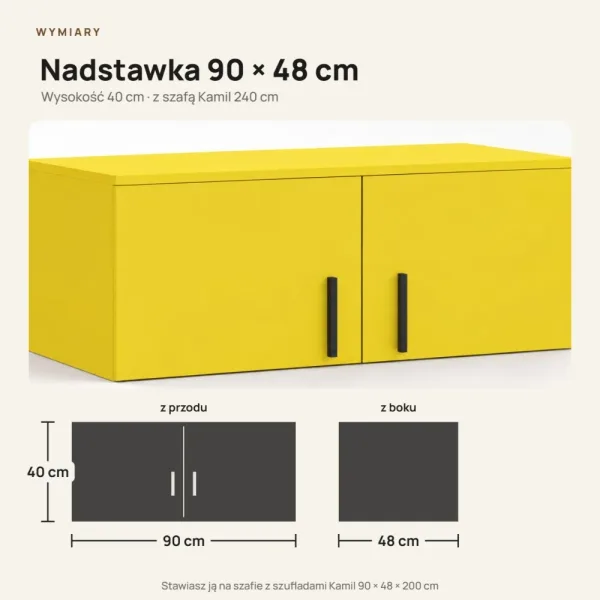 Nadstawka do szafy Kamil - Żółta