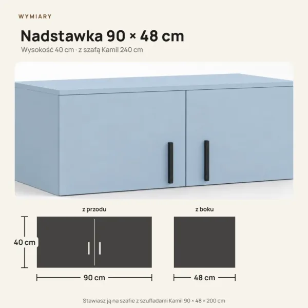 Nadstawka do szafy Kamil - Niebieska