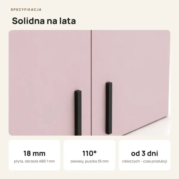 Nadstawka do szafy Kamil - Różowa
