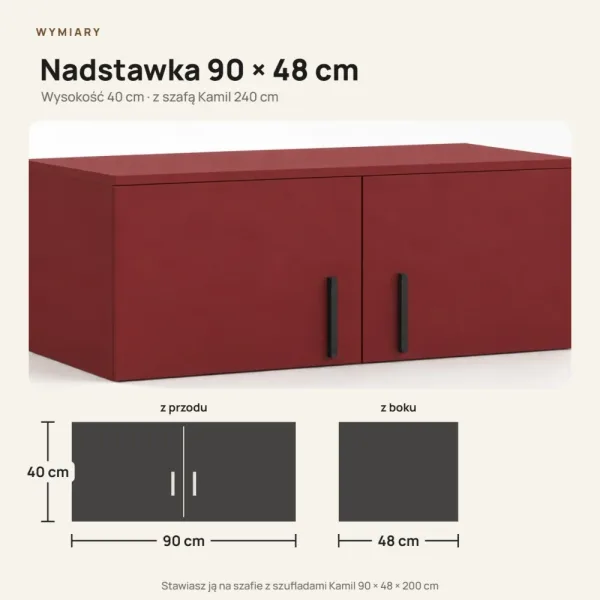 Nadstawka do szafy Kamil - Czerwona