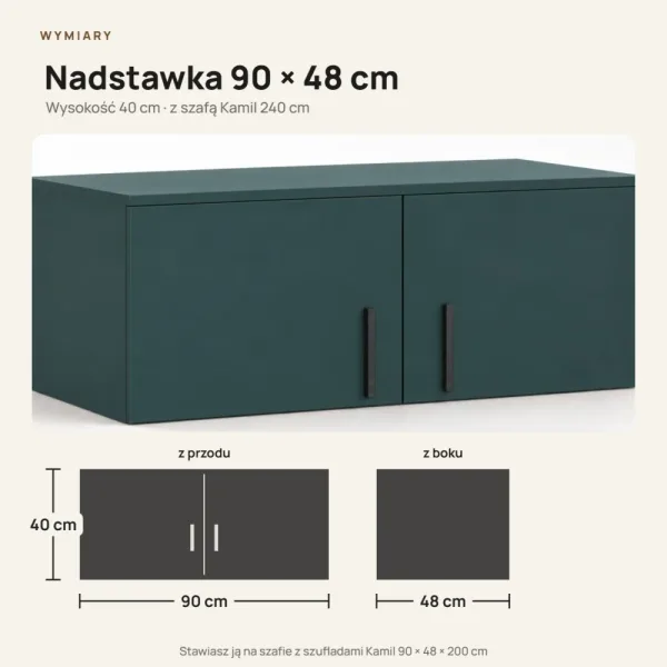Nadstawka do szafy Kamil - Zielona