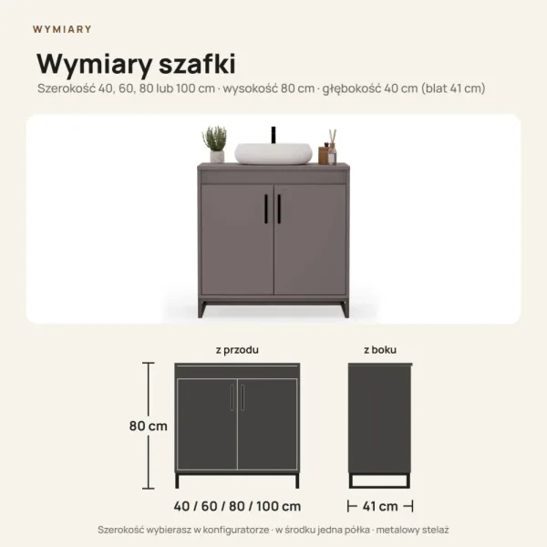 Szafka pod umywalkę - Grafit