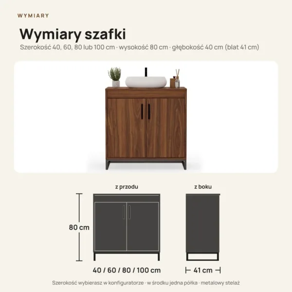 Szafka pod umywalkę - Orzech