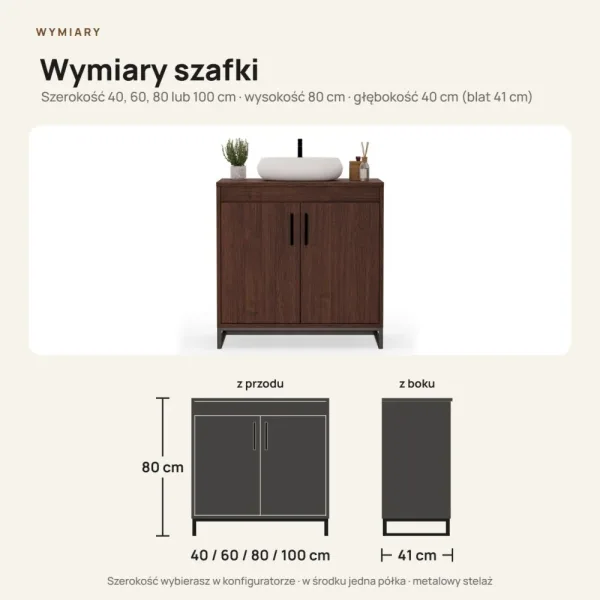 Szafka pod umywalkę - Wenge