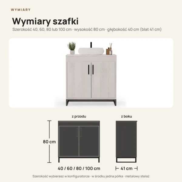 Szafka pod umywalkę - Sosna