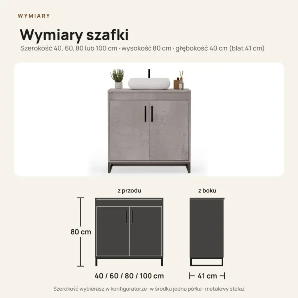 Szafka pod umywalkę - Beton