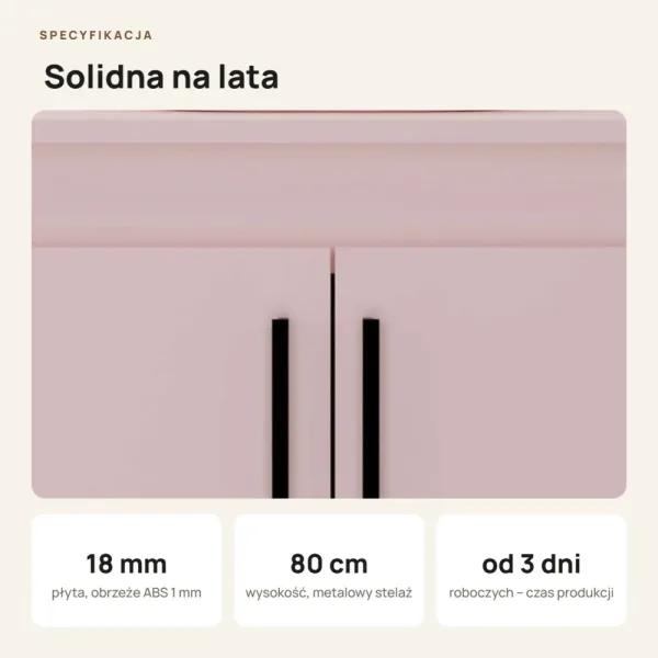 Szafka pod umywalkę - Różowy