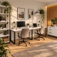 Biurko podwójne Iron Duo Loft - Biały