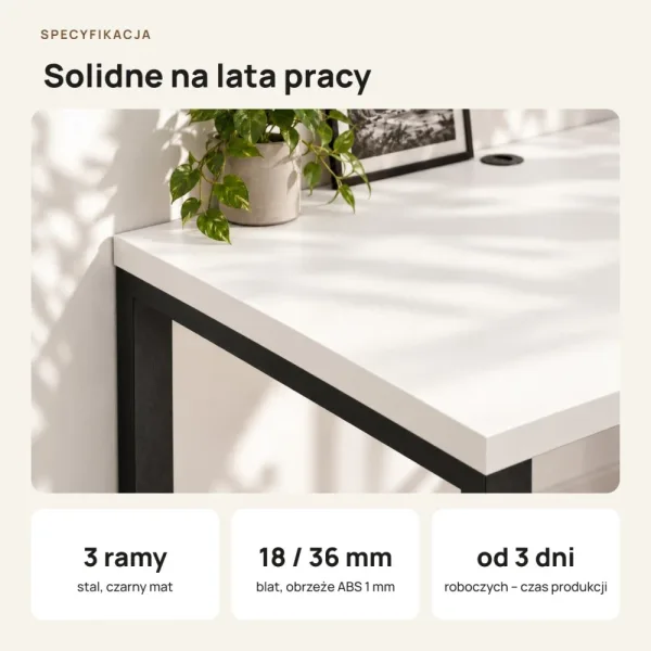 Biurko podwójne Iron Duo Loft - Biały