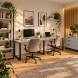 Biurko podwójne Iron Duo Loft - Szary