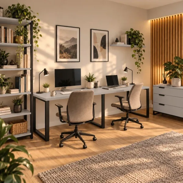 Biurko podwójne Iron Duo Loft - Szary