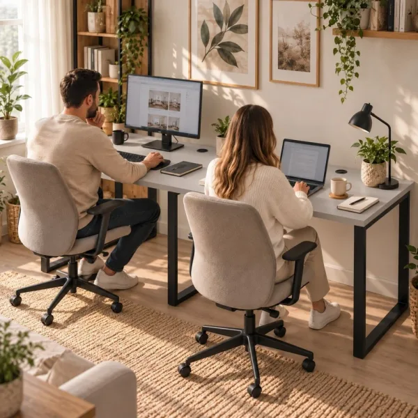 Biurko podwójne Iron Duo Loft - Szary