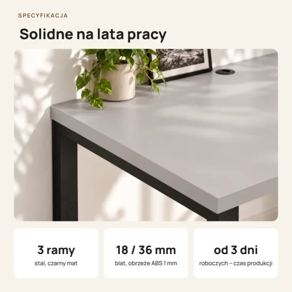 Biurko podwójne Iron Duo Loft - Szary