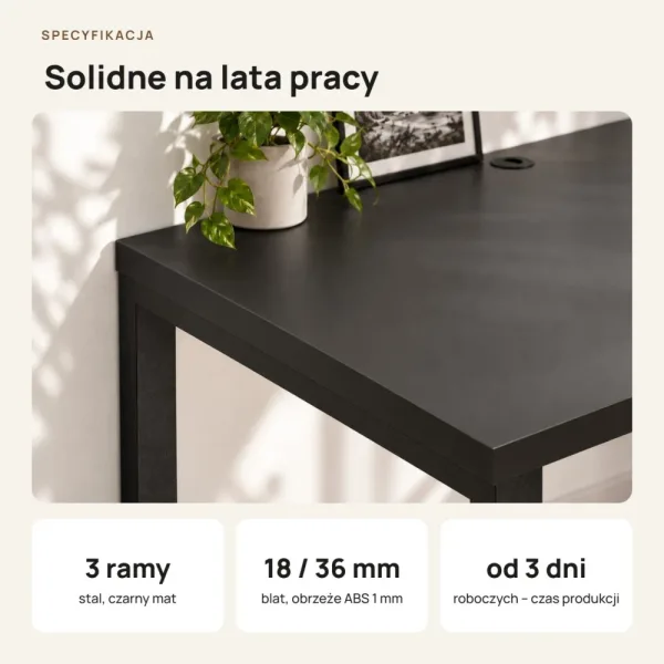 Biurko podwójne Iron Duo Loft - Czarny