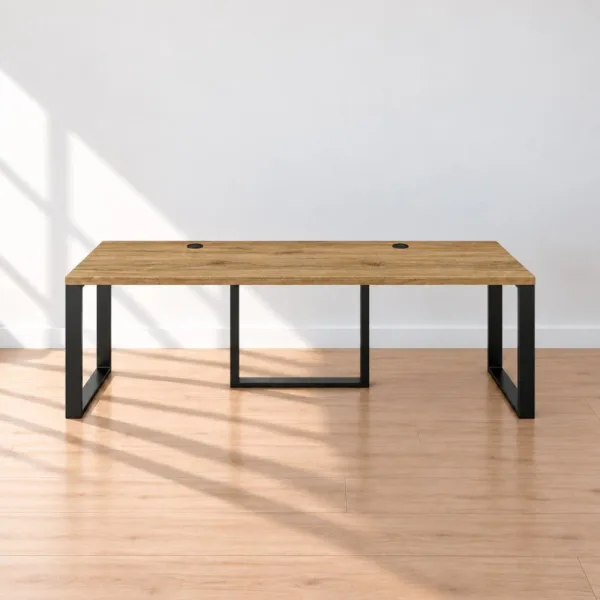 Biurko podwójne Iron Duo Loft - Dąb Kamienny