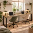 Biurko podwójne Iron Duo Loft - Dąb Kamienny